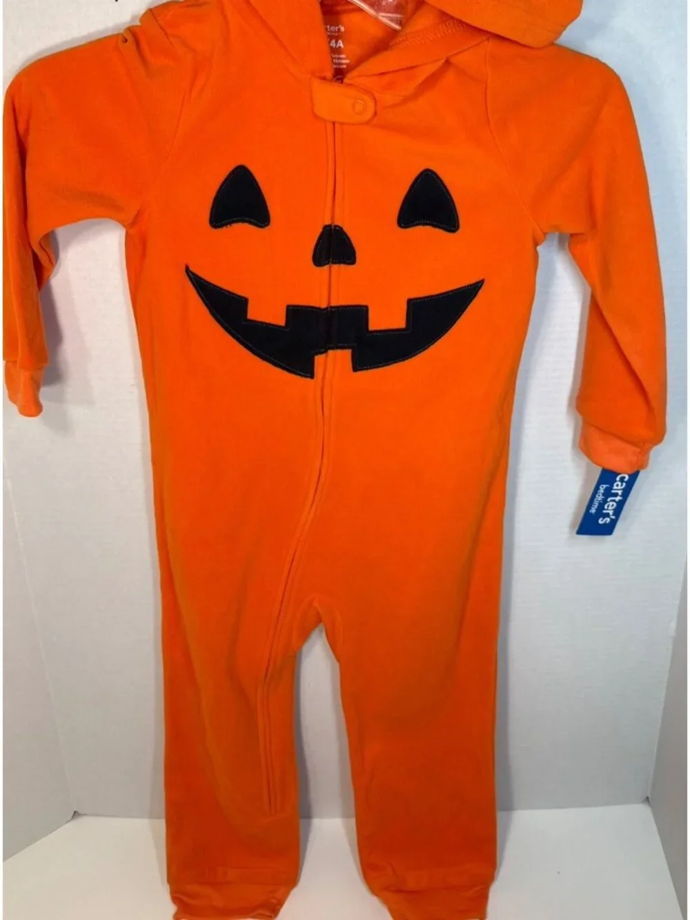 Carter's NWT 4T 5T unisex boys girls Pumpkin one piece pajamas fleece Halloween